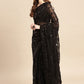 Contemporary Art Silk Black Embroidered Saree
