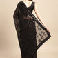 Contemporary Art Silk Black Embroidered Saree