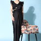 Trendy Saree Imported Black Ruffle Saree