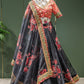 Lehenga Choli Organza Black Embroidered Lehenga Choli