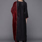 Salwar Suit Rayon Viscose Black Embroidered Salwar Kameez