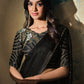 Designer Satin Silk Black Sequins Saree