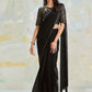Designer Satin Silk Black Sequins Saree