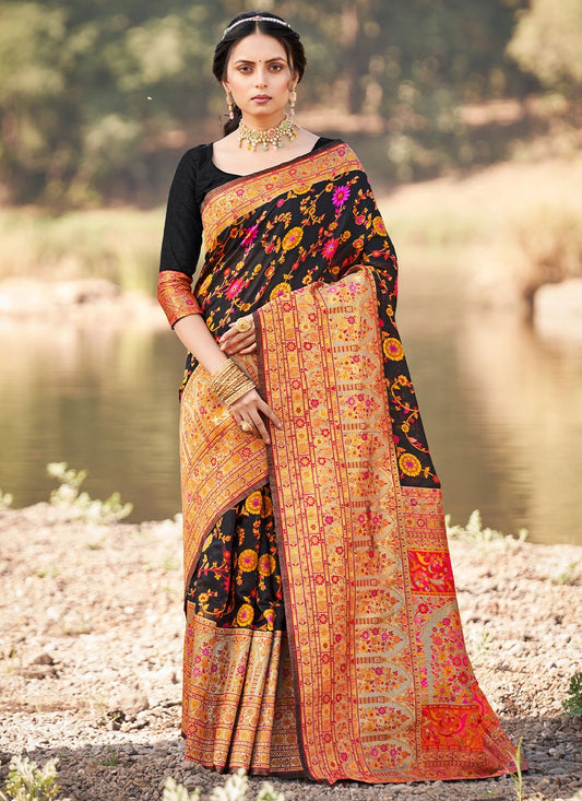 Classic Silk Black Weaving Saree