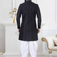 Indo Western Silk Black Thread Mens