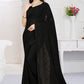 Trendy Saree Georgette Black Embroidered Saree