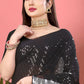 Trendy Saree Georgette Black Sequins Saree