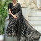 Trendy Saree Tussar Silk Black Woven Saree