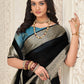 Trendy Saree Organza Black Patch Border Saree