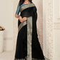 Trendy Saree Organza Black Patch Border Saree