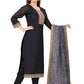 Salwar Suit Chanderi Black Embroidered Salwar Kameez