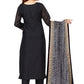 Salwar Suit Chanderi Black Embroidered Salwar Kameez