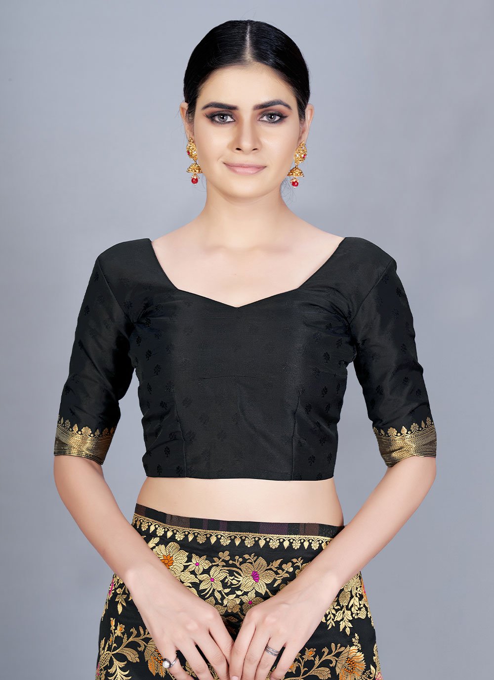 Designer Banarasi Silk Black Woven Saree