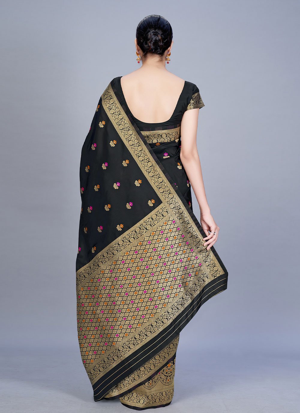 Classic Banarasi Silk Black Woven Saree