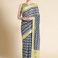 Contemporary Chanderi Cotton Black Digital Print Saree
