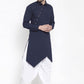 Kurta Blended Cotton Blue Buttons Mens