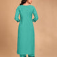 Pant Style Suit Blended Cotton Sea Green Floral Patch Salwar Kameez