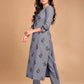 Pant Style Suit Blended Cotton Grey Foil Print Salwar Kameez