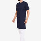 Kurta Pyjama Blended Cotton Blue Plain Mens