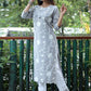 Pant Style Suit Blended Cotton Grey Embroidered Salwar Kameez