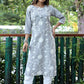 Pant Style Suit Blended Cotton Grey Embroidered Salwar Kameez