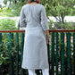 Pant Style Suit Blended Cotton Grey Embroidered Salwar Kameez