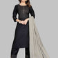 Pant Style Suit Blended Cotton Black Embroidered Salwar Kameez