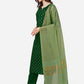 Pant Style Suit Blended Cotton Green Embroidered Salwar Kameez