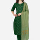 Pant Style Suit Blended Cotton Green Embroidered Salwar Kameez