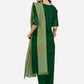 Pant Style Suit Blended Cotton Green Embroidered Salwar Kameez