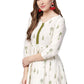 Party Wear Kurti Blended Cotton White Print Kurtis