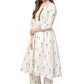 Party Wear Kurti Blended Cotton White Print Kurtis