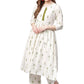 Party Wear Kurti Blended Cotton White Print Kurtis