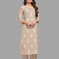Pant Style Suit Blended Cotton Beige Block Print Salwar Kameez