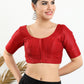 Blouse Art Silk Red Plain Blouse