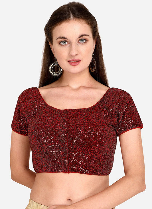 Blouse Net Red Sequins Blouse
