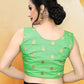 Blouse Jacquard Green Weaving Blouse