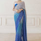 Shaded Saree Georgette Blue Grey Sequins Saree