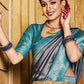 Trendy Saree Silk Blue Grey Fancy Work Saree