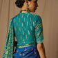 Classic Brasso Blue Morpeach Woven Saree