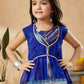 Sharara Set Faux Georgette Blue Multi Colour Lace Kids