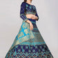 Lehenga Choli Banarasi Silk Blue Jacquard Work Lehenga Choli