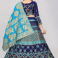 Lehenga Choli Banarasi Silk Blue Jacquard Work Lehenga Choli