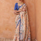 Trendy Saree Brasso Blue Peach Fancy Work Saree