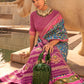 Classic Patola Silk Blue Purple Weaving Saree