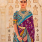 Classic Silk Blue Purple Weaving Saree