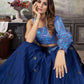 Readymade Lehenga Choli Art Silk Blue Embroidered Lehenga Choli