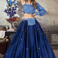 Readymade Lehenga Choli Art Silk Blue Embroidered Lehenga Choli