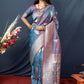 Contemporary Banarasi Silk Blue Weaving Saree