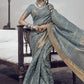 Classic Silk Blue Digital Print Saree